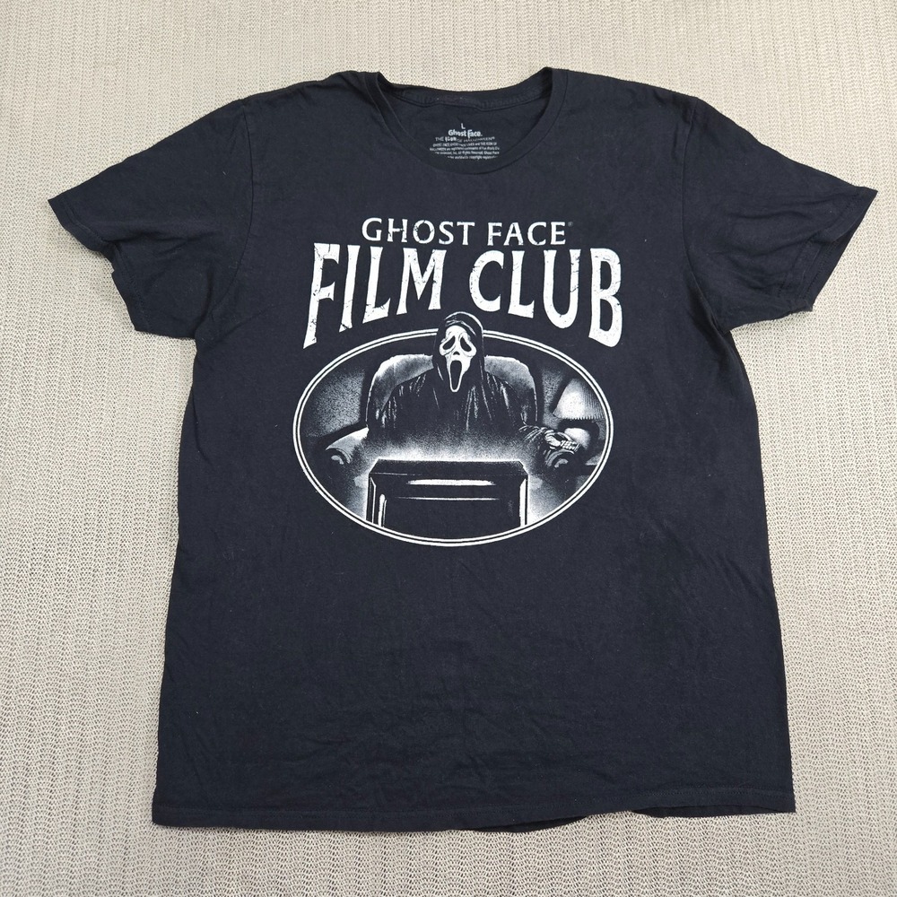 Ghost Face Shirt Mens Large Black Scream Horror Graphic Halloween Movie Slasher